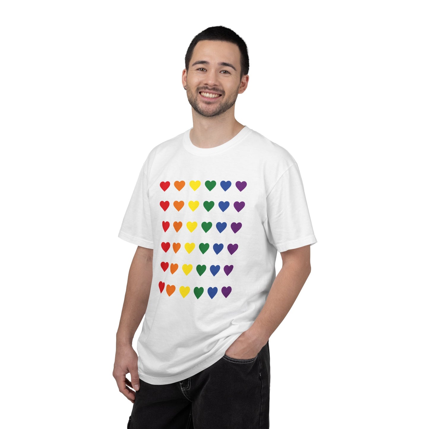 Rainbow Heart Grid T-Shirt — LGBTQ Pride Graphic Tee