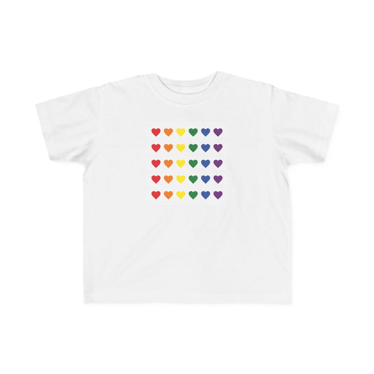 Toddler Rainbow Hearts Tee — Colorful Pride Kids Shirt