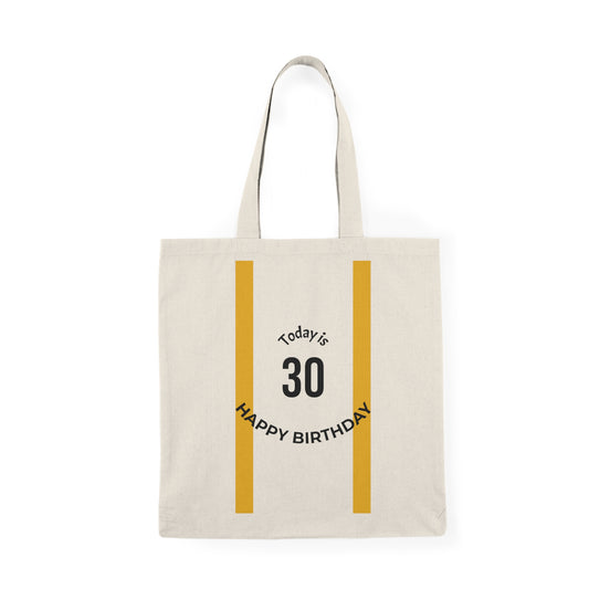 30th Birthday Natural Tote Bag — "Today is 30" Minimalist Celebration Tote