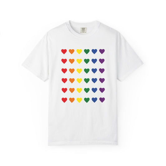 Rainbow Heart Grid T-Shirt — LGBTQ Pride Graphic Tee