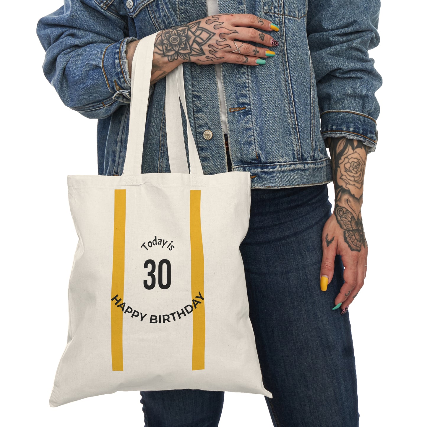 30th Birthday Natural Tote Bag — "Today is 30" Minimalist Celebration Tote
