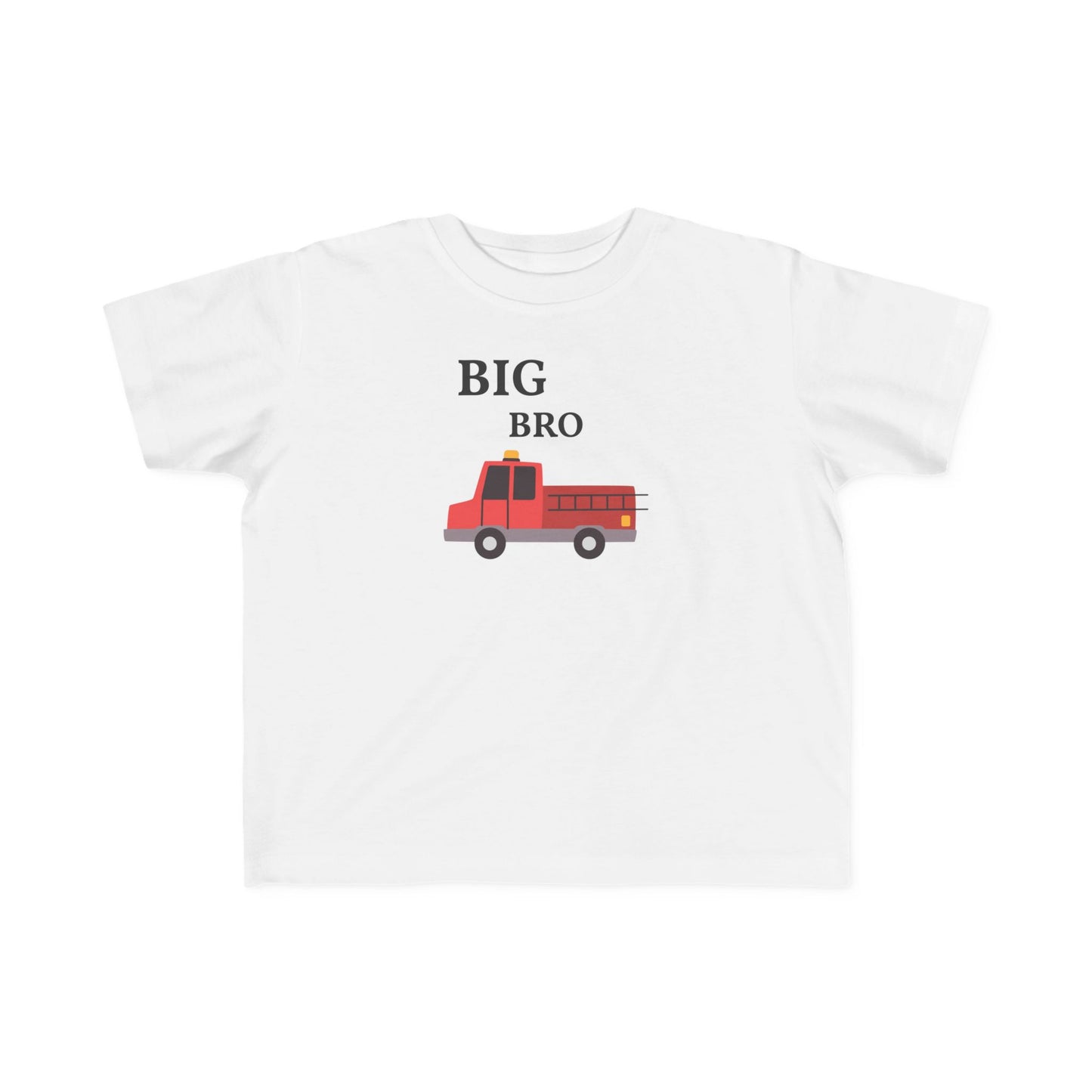 Big Bro Toddler Tee — Red Fire Truck "BIG BRO" Shirt for New Big Brothers